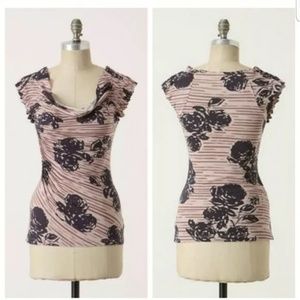 Anthropologie C Keer Folded Mementos Pleated TopXS